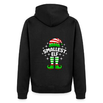 Kleinste Elfe kleine Schwester kleiner Bruder - Unisex Premium Bio Zip Hoodie - Schwarz - Hinten - Nico (187cm)