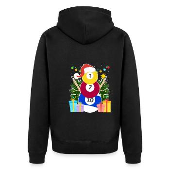 Billiard Kugeln Billard Schneemann Billiard - Unisex Premium Bio Zip Hoodie - Schwarz - Hinten - Nico (187cm)