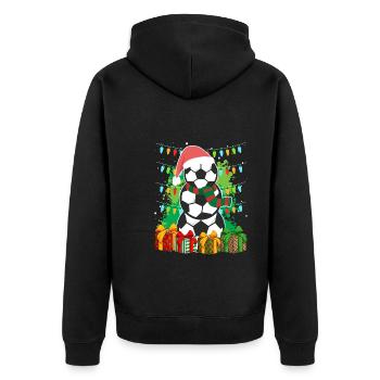 Fußball Schneemann Fußball Fan Fußballspieler - Unisex Premium Bio Zip Hoodie - Schwarz - Hinten - Nico (187cm)