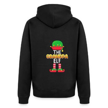 Opa Elfe Grandpa Elf - Unisex Premium Organic Zip Hoodie - black - Back - Nico (187cm)