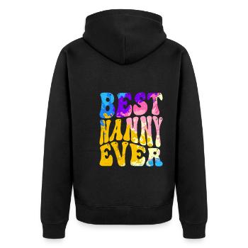 The best educator in the world Best childminder - Unisex Premium Organic Zip Hoodie - black - Back - Nico (187cm)