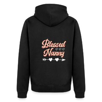 Blessed Nanny you are the best childminder - Unisex Premium Organic Zip Hoodie - black - Back - Nico (187cm)