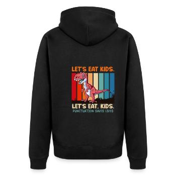 Les signes de ponctuation sont importants Les élèves mangent des enseignants - Veste à capuche bio Premium Unisexe - noir - Dos - Nico (187cm)
