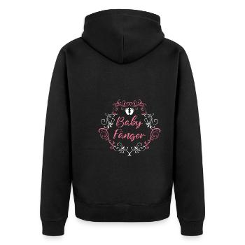 Doula Je suis la sage-femme attrape-bébé - Veste à capuche bio Premium Unisexe - noir - Dos - Nico (187cm)
