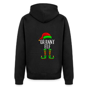 Grand-mère elfe de Noël grand-mère drôle d’elfe - Veste à capuche bio Premium Unisexe - noir - Dos - Nico (187cm)