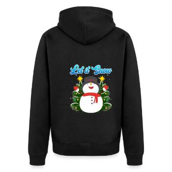 Let it Snow Snowman Noël - Veste à capuche bio Premium Unisexe - noir - Dos - Nico (187cm)