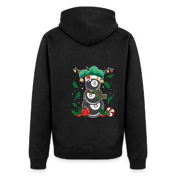 8-Ball Billard Spieler Billiard - Unisex Premium Bio Zip Hoodie - Schwarz - Hinten - Nico (187cm)