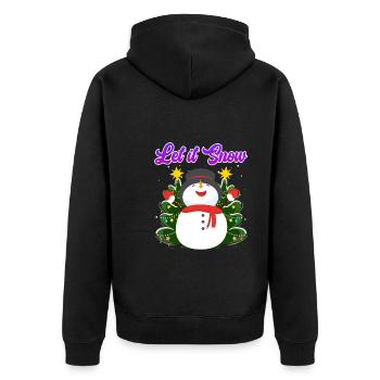 Let it Snow Snowman Noël - Veste à capuche bio Premium Unisexe - noir - Dos - Nico (187cm)