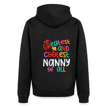 Vous êtes l’assistante maternelle la plus incroyable et la plus cool - Veste à capuche bio Premium Unisexe - noir - Dos - Nico (187cm)