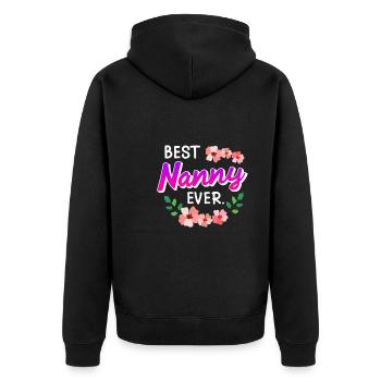 Die beste Tagesmutter der Welt Tagesmutter - Unisex Premium Bio Zip Hoodie - Schwarz - Hinten - Nico (187cm)