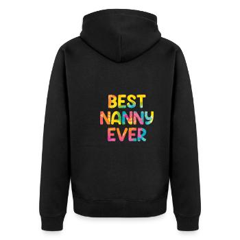 The best nanny in the world Best childminder - Unisex Premium Organic Zip Hoodie - black - Back - Nico (187cm)