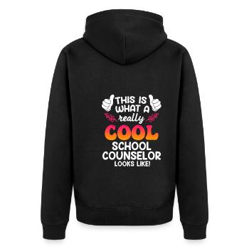 Accompagnement scolaire Inclusion de compagnons d’école cool - Veste à capuche bio Premium Unisexe - noir - Dos - Nico (187cm)