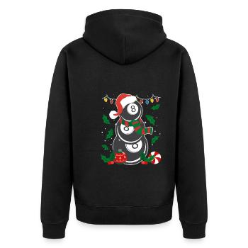 8-Ball Billard Spieler Billiard - Unisex Premium Bio Zip Hoodie - Schwarz - Hinten - Nico (187cm)