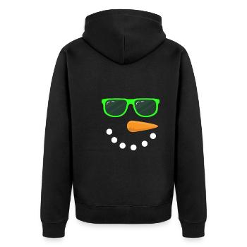 Snowman Face Sunglasses Snowman Costume - Unisex Premium Organic Zip Hoodie - black - Back - Nico (187cm)