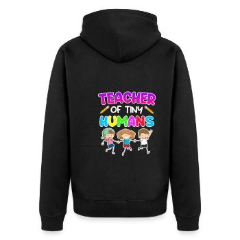 My profession is kindergarten teacher kindergarten - Unisex Premium Organic Zip Hoodie - black - Back - Nico (187cm)