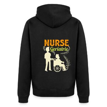 Geriatric Nurse Altenpflegerin Altenpfleger - Unisex Premium Organic Zip Hoodie - black - Back - Nico (187cm)