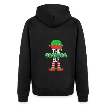 Opa Elfe Grandpa Elf - Unisex Premium Organic Zip Hoodie - black - Back - Nico (187cm)