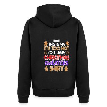 Joyeux dicton de Noël - Veste à capuche bio Premium Unisexe - noir - Dos - Nico (187cm)