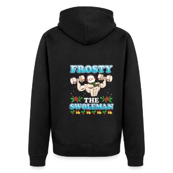 Bodybuilder Bonhomme de neige Frosty le Swoleman - Veste à capuche bio Premium Unisexe - noir - Dos - Nico (187cm)