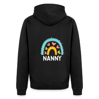 Rainbow Love I am a childminder - Unisex Premium Organic Zip Hoodie - black - Back - Nico (187cm)