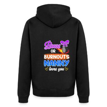 Loop or burnout love you childminder - Unisex Premium Organic Zip Hoodie - black - Back - Nico (187cm)