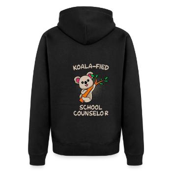 Compagnon d’école qualifié Koala - Veste à capuche bio Premium Unisexe - noir - Dos - Nico (187cm)