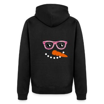 Snowman Face Snowman Costume - Unisex Premium Organic Zip Hoodie - black - Back - Nico (187cm)