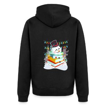 Livres Bonhomme de neige Lecture Bookworm Éditeur - Veste à capuche bio Premium Unisexe - noir - Dos - Nico (187cm)