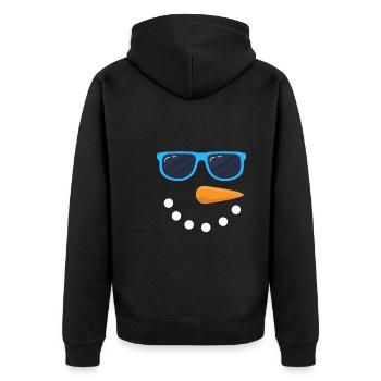 Snowman Face Sunglasses Snowman Costume - Unisex Premium Organic Zip Hoodie - black - Back - Nico (187cm)