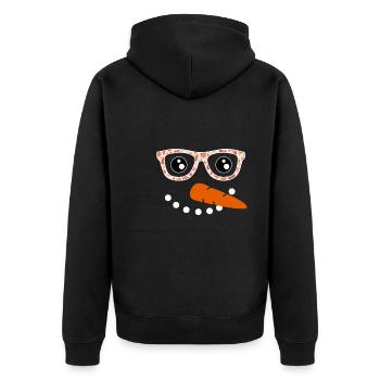 Snowman Face Snowman Costume - Unisex Premium Organic Zip Hoodie - black - Back - Nico (187cm)