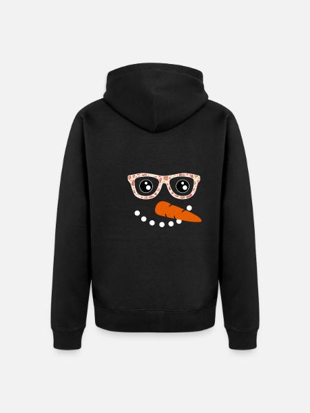 Snowman Face Snowman Costume - Unisex Premium Organic Zip Hoodie - black