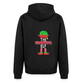 Opa Elfe Grandpa Elf - Unisex Premium Organic Zip Hoodie - black - Back - Nico (187cm)