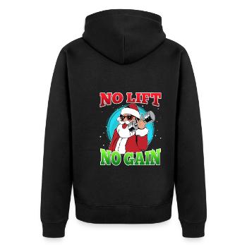Pas d’ascenseur pas de gain Nikolaus pas d’ascenseur pas de cadeau - Veste à capuche bio Premium Unisexe - noir - Dos - Nico (187cm)