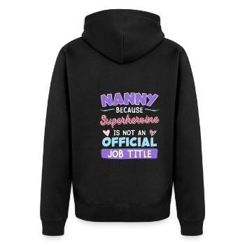 Superheld ist keine Berufsbezeichnung Tagesmutter - Unisex Premium Bio Zip Hoodie - Schwarz - Hinten - Nico (187cm)