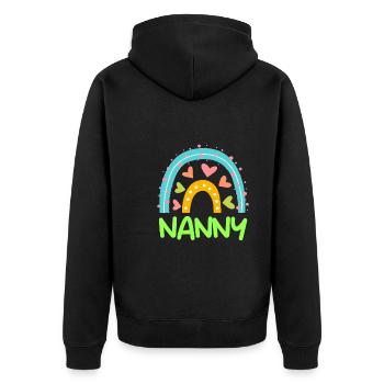 Rainbow Love I am a childminder - Unisex Premium Organic Zip Hoodie - black - Back - Nico (187cm)