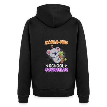 Koala - fied Qualified School Companion - Unisex Premium Organic Zip Hoodie - black - Back - Nico (187cm)