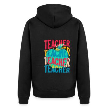 Enseignant Je suis enseignant - Veste à capuche bio Premium Unisexe - noir - Dos - Nico (187cm)