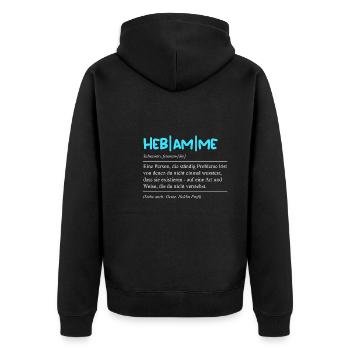 Geburtsvorbereitung Die Definition einer Hebamme - Unisex Premium Bio Zip Hoodie - Schwarz - Hinten - Nico (187cm)