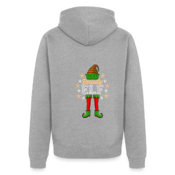 Beauty Elfe Schminke Kosmetikerin Damen Weihnacht - Unisex Premium Bio Zip Hoodie - Grau meliert - Hinten - Nico (187cm)