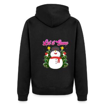 Let it Snow Snowman Noël - Veste à capuche bio Premium Unisexe - noir - Dos - Nico (187cm)