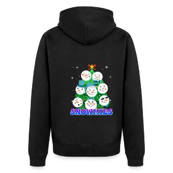 Tannenbaum Snowmies Schneemann - Unisex Premium Bio Zip Hoodie - Schwarz - Hinten - Nico (187cm)