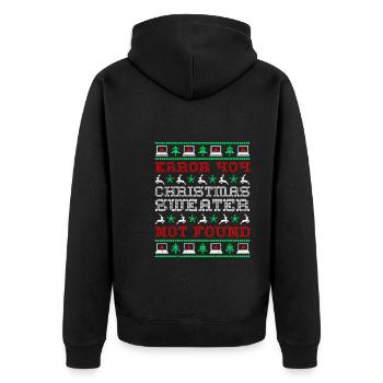 Ugly Christmas Shirt Error - Unisex Premium Bio Zip Hoodie - Schwarz - Hinten - Nico (187cm)
