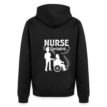 Geriatric Nurse Altenpflegerin Altenpfleger - Unisex Premium Organic Zip Hoodie - black - Back - Nico (187cm)
