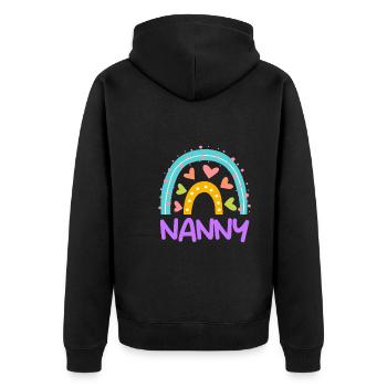 Rainbow Love I am a childminder - Unisex Premium Organic Zip Hoodie - black - Back - Nico (187cm)