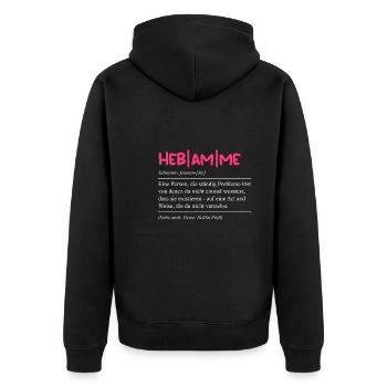 Geburtsvorbereitung Die Definition einer Hebamme - Unisex Premium Bio Zip Hoodie - Schwarz - Hinten - Nico (187cm)