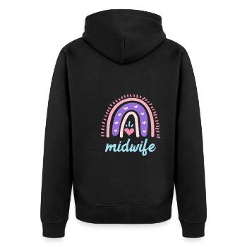 J’aime les enfants arc-en-ciel Je suis sage-femme - Veste à capuche bio Premium Unisexe - noir - Dos - Nico (187cm)