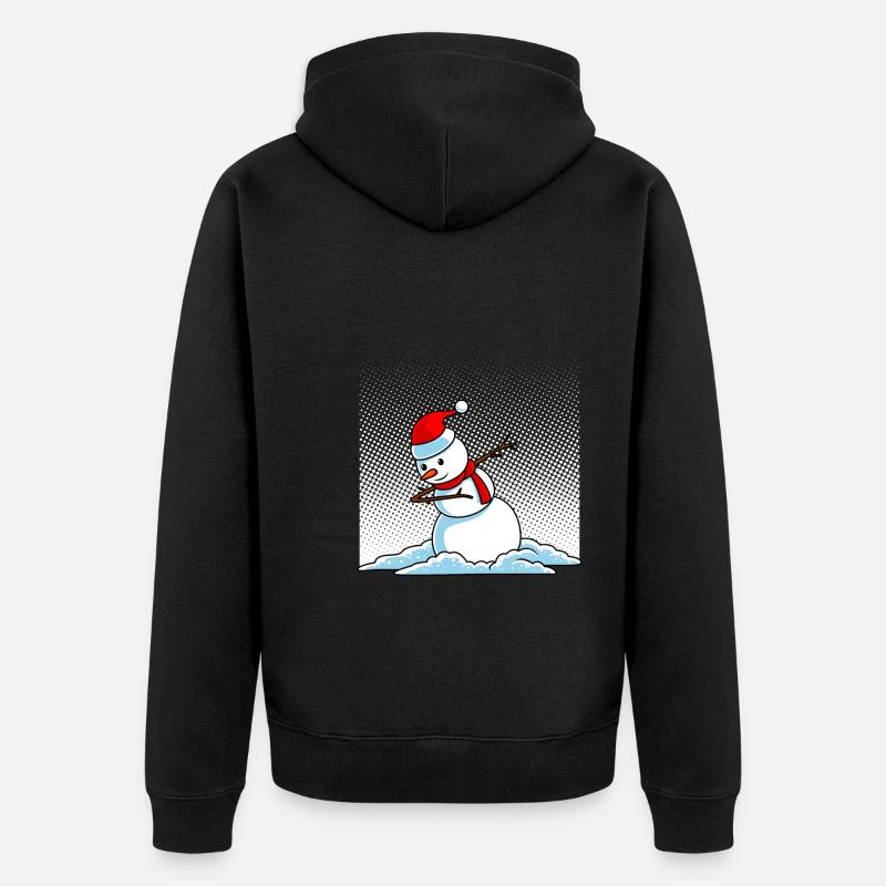 Dabbing Schneemann - Unisex Premium Bio Zip Hoodie - Schwarz