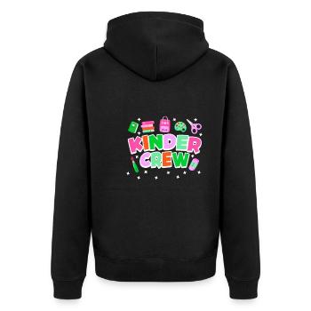 Kinder Crew meine Gruppe im Kindergarten - Unisex Premium Bio Zip Hoodie - Schwarz - Hinten - Nico (187cm)