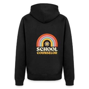 Soutien scolaire Inclusion Je suis un compagnon d’école - Veste à capuche bio Premium Unisexe - noir - Dos - Nico (187cm)