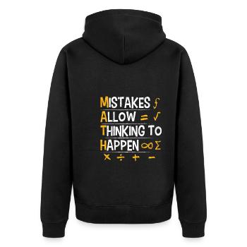 Fehler regen zum denken an Mathe Lehrer - Unisex Premium Bio Zip Hoodie - Schwarz - Hinten - Nico (187cm)